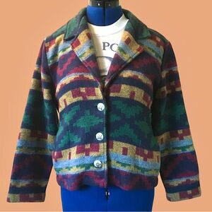 Vintage 80’s/90's Willow Ridge Southwestern Aztec Print Wool Blend Blazer